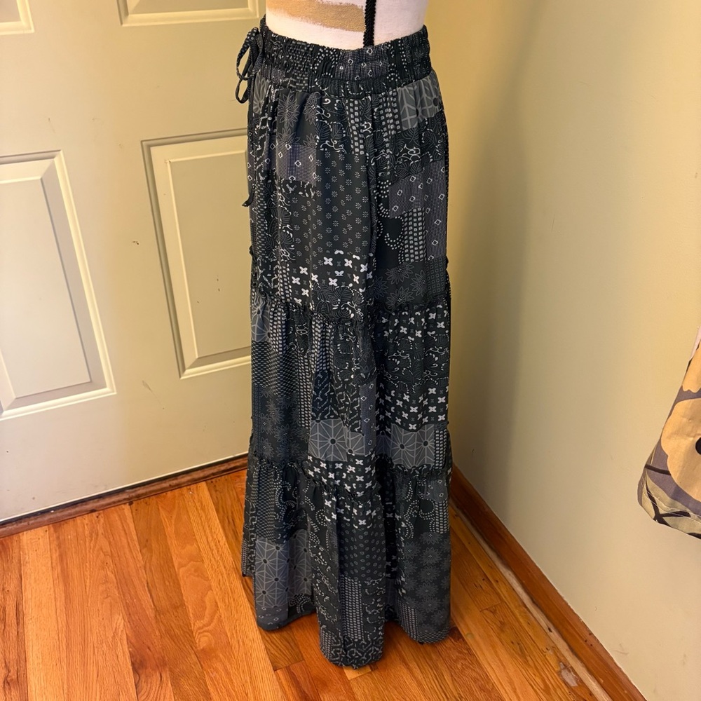 NWT BOHO Patchwork Maxi Skirt size M - Picture 3 of 14